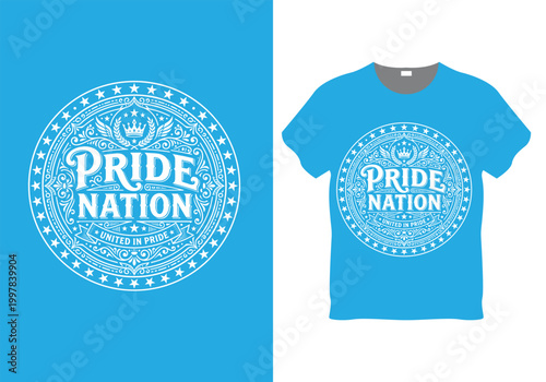 Freedom Shield Circle Tee – badge + ornament border