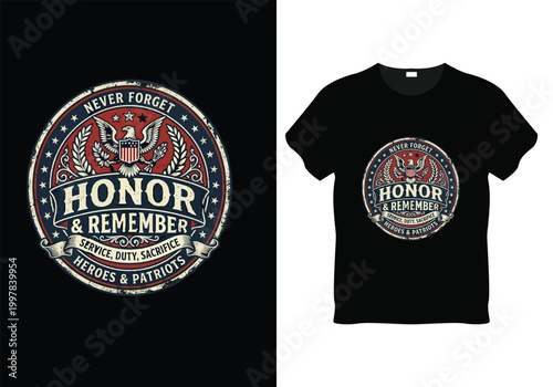 USA Honor Circle Tee – flag + star ornaments