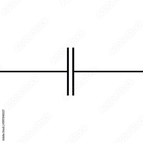 Capacitor solid icon electronic component symbol vector
