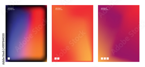 Abstract gradient backgrounds a triptych of vibrant color transitions