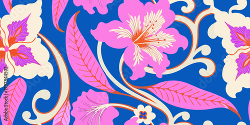 Floral pattern an elegant botanical design with stylized blossoms