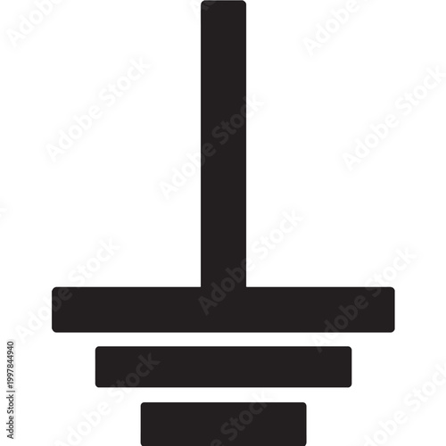Ground symbol solid icon electrical earth connection vector