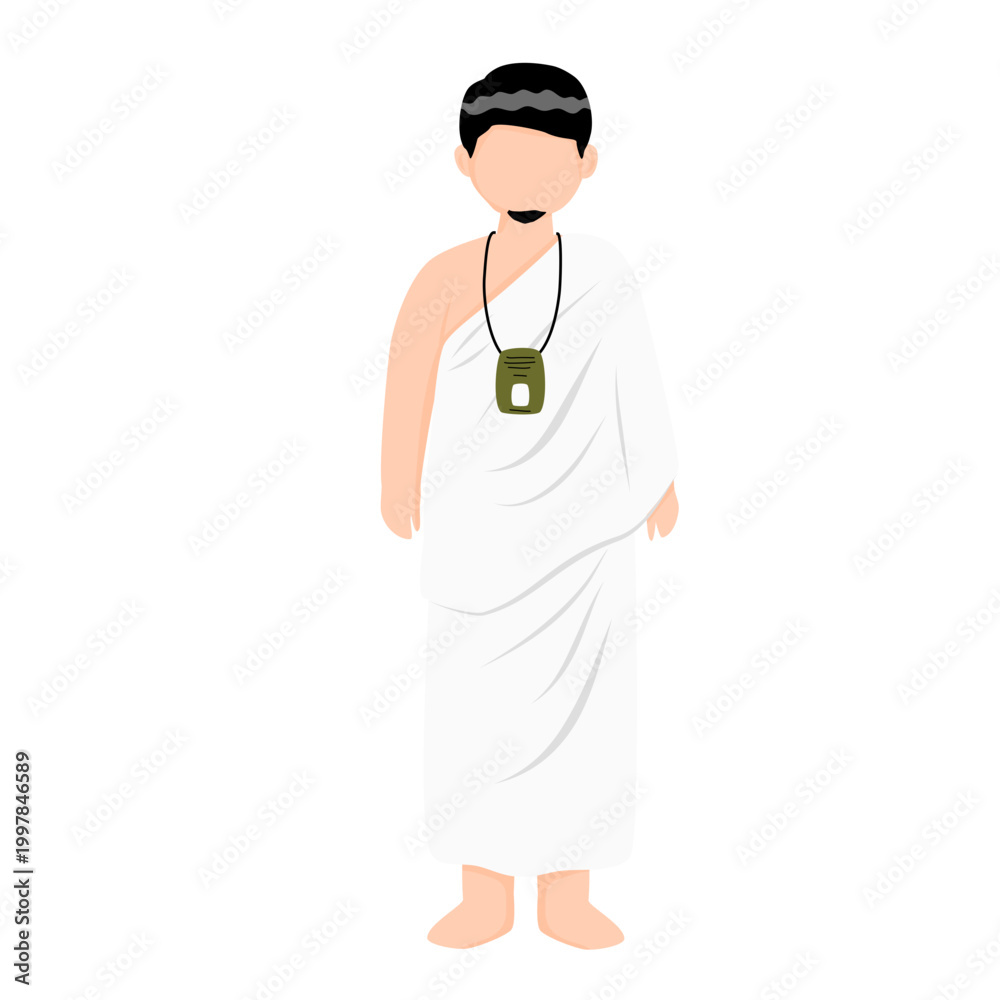 Fototapeta premium Pilgrimage hajj and umrah character illustration