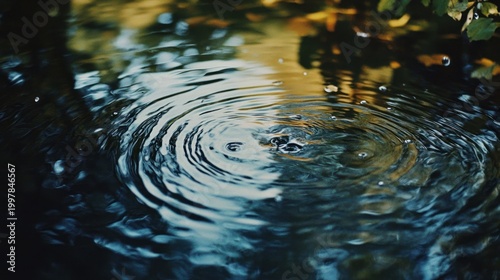 Rippled Water, Pond, Sunlight, Leaves, Reflections