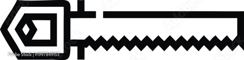Professional line icon depicting a sharp hand saw or cutting tool
