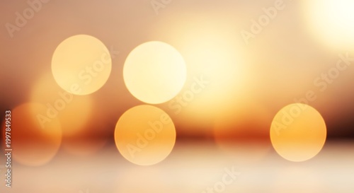 Abstract background of warm, glowing bokeh lights creating a dreamy and ethereal atmosphere with soft focus