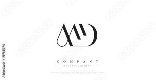 Initial MD Logo Design Elegant