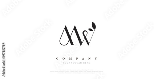 Initial MW Logo Design Elegant