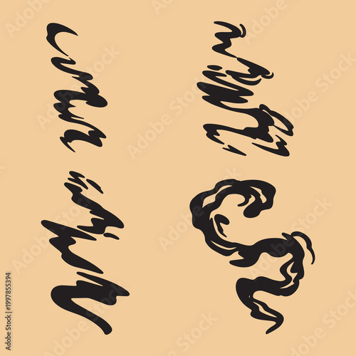 Smoke fog with cloudy handdrawn style art