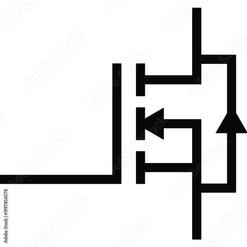 n-channel mosfet solid icon isolated electronic component