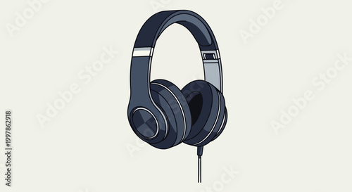 Black Wired Over Ear Headphones.