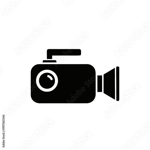 Video camera icon captures the essence of broadcast media, film production, and digital content creation for professional studios and multimedia storytelling platforms in the modern era.