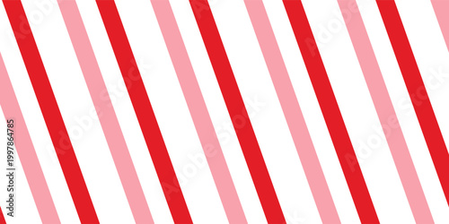 Candy cane Christmas background, peppermint diagonal stripes print seamless pattern