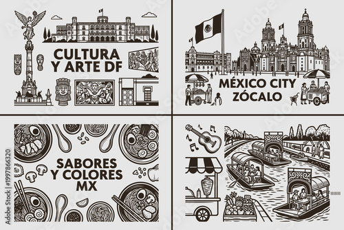Mexico City Traditions and Urban Art Posters