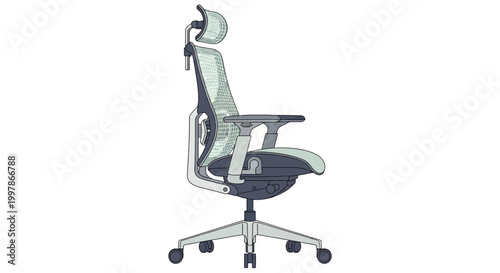 Modern ergonomic office chair design.