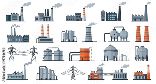 Collection of Industrial Factory Buildings and Structures.