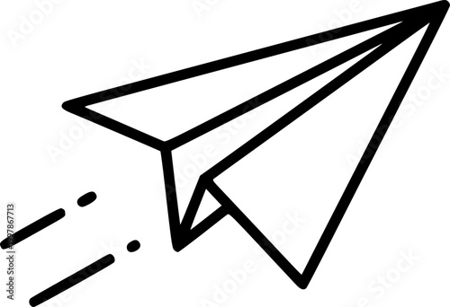 Paper airplane send message icon flying mail symbol isolated on white background