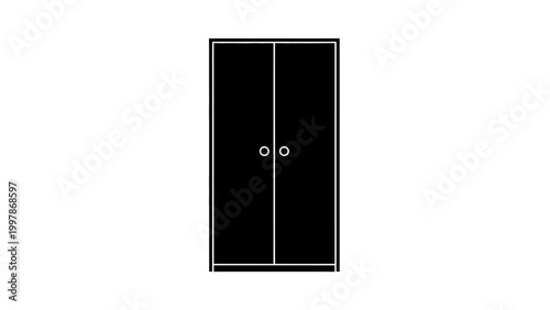 Modern black double door cabinet.