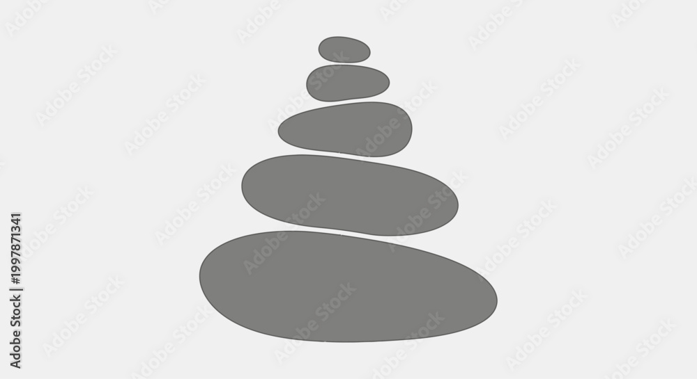 Fototapeta premium Clean vector illustration of perfectly balanced stacked stones promoting tranquility and natural harmony
