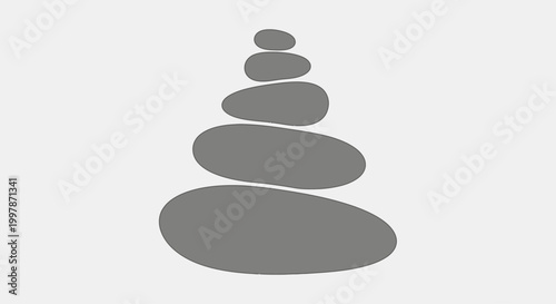 Clean vector illustration of perfectly balanced stacked stones promoting tranquility and natural harmony