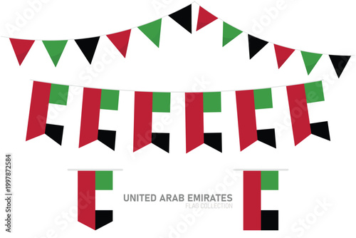 United arab emirates national flag collection, Flag garlands festive bunting triangle banners and hanging flag