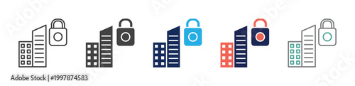 c-corp icon set consisting of multiple styles. vector illustration