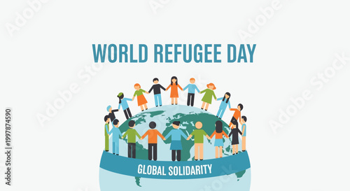 World Refugee Day global solidarity concept.