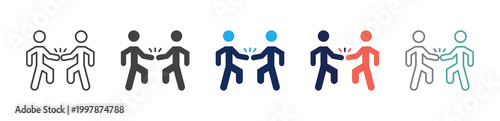 handshake icon set consisting of multiple styles. vector illustration