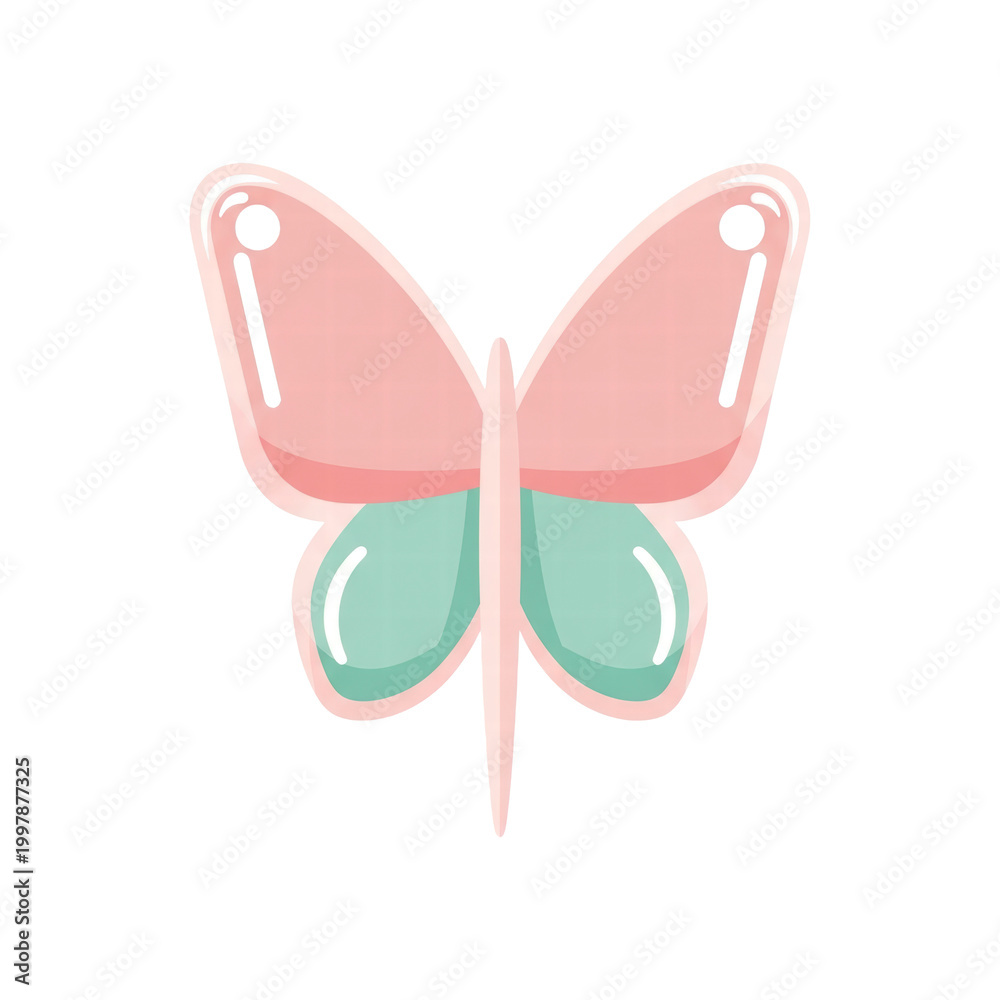 Fototapeta premium Cute cartoon butterfly illustration