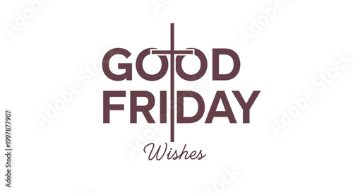 Good Friday Wishes Cross Christian Holiday Greeting Card