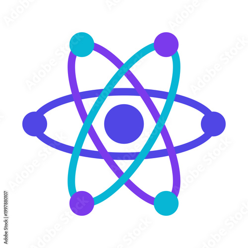 Quantum Computing Atom Particle Science Vector Icon
