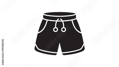 Black Shorts Vector Apparel Icon Casual Clothing Flat Illustration