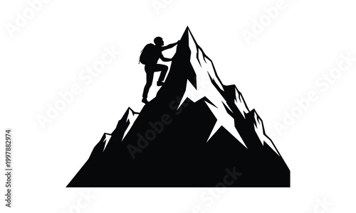 Black ice climbing gear set illustration