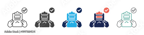 consent form icon set consisting of multiple styles. vector illustration