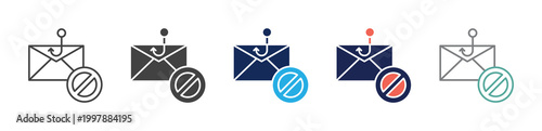 fake email icon set consisting of multiple styles. vector illustration