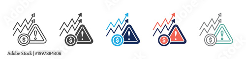 price alert icon set consisting of multiple styles. vector illustration