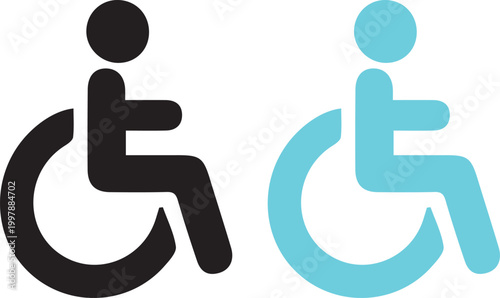 Accessibility symbol depicting people walking and using wheelchairs