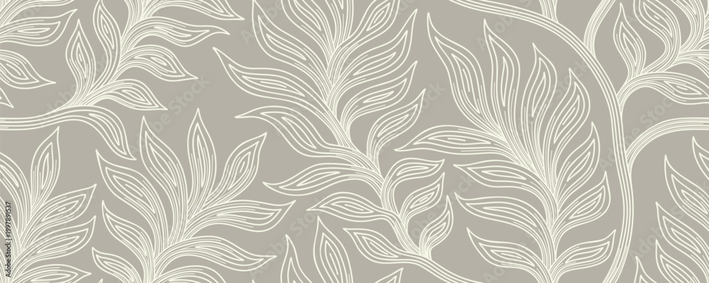 Obraz premium Abstract floral palm leaves seamless pattern background.