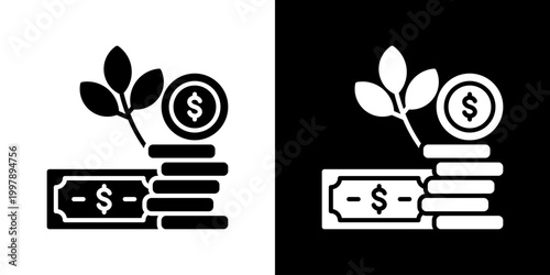 Return On Investment Icon Set Vector Collection Isolated In Black And White