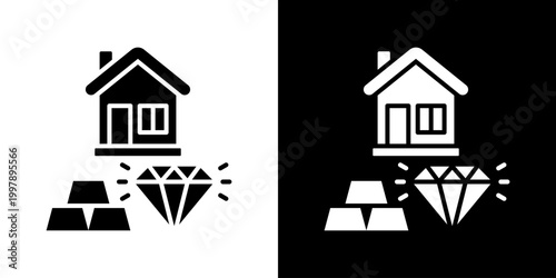 Assets Icon Set Vector Collection Isolated In Black And White