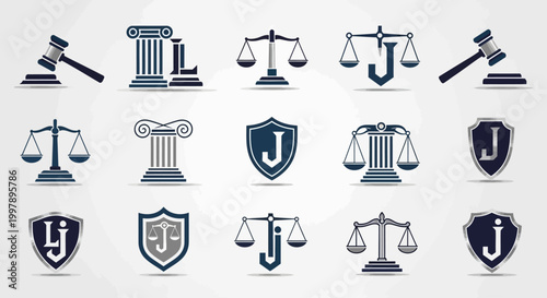 lawyer legal icons and symbols.