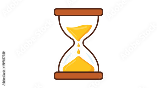 Obraz na płótnie Hourglass Sand Timer Vector Icon Illustration with Editable Stroke