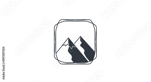 Mountain Peaks Icon Graphic.