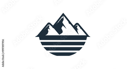 Mountain Range Icon Graphic Design.