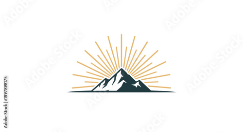Mountain Sunrise Icon Graphic.