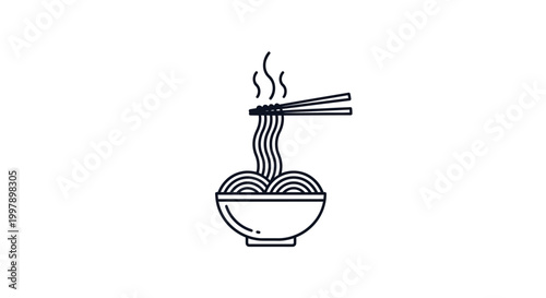 Noodle bowl with chopsticks.