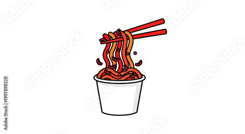 Noodle dish with chopsticks.