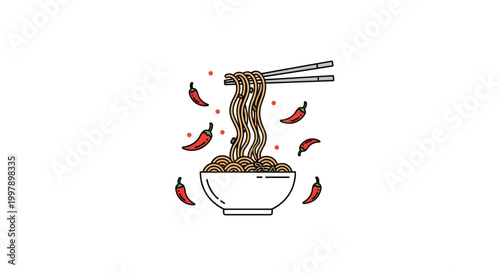 Noodles in a Bowl Food.