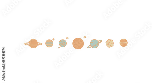 Planets in our solar system.