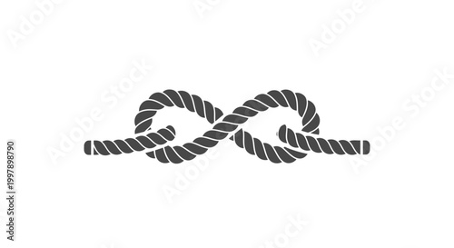 Rope Knot Isolated on White.